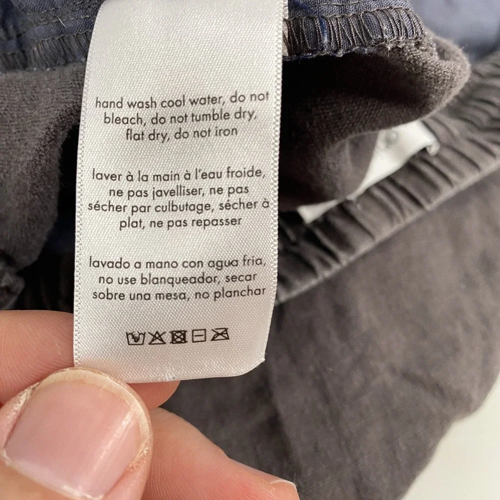 Onia Womens 100% Linen Drawstring Pants XL Brown Beach Vacation Travel Elastic - Picture 10 of 14